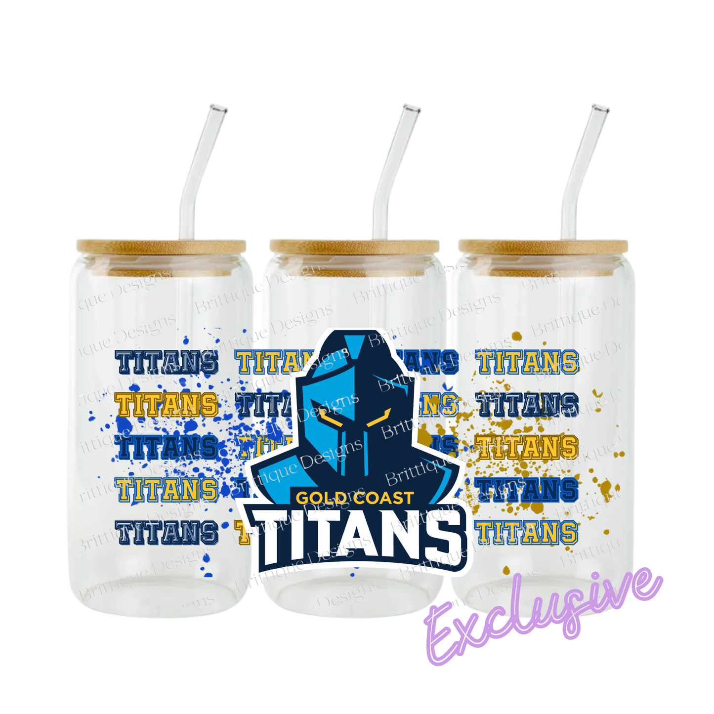 Gold Coast Titans | NRL Football | 16oz UV DTF Exclusive