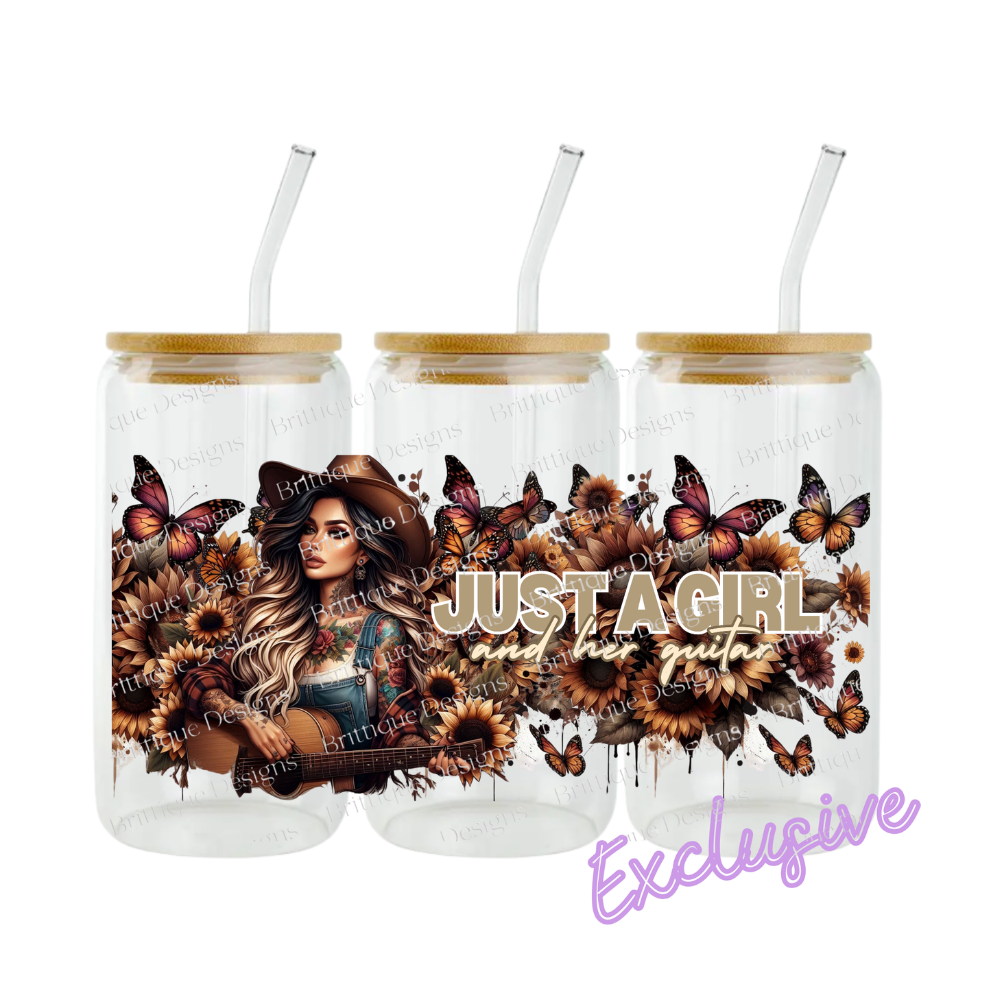 Just A Girl & Her Guitar | 16oz UV DTF Exclusive