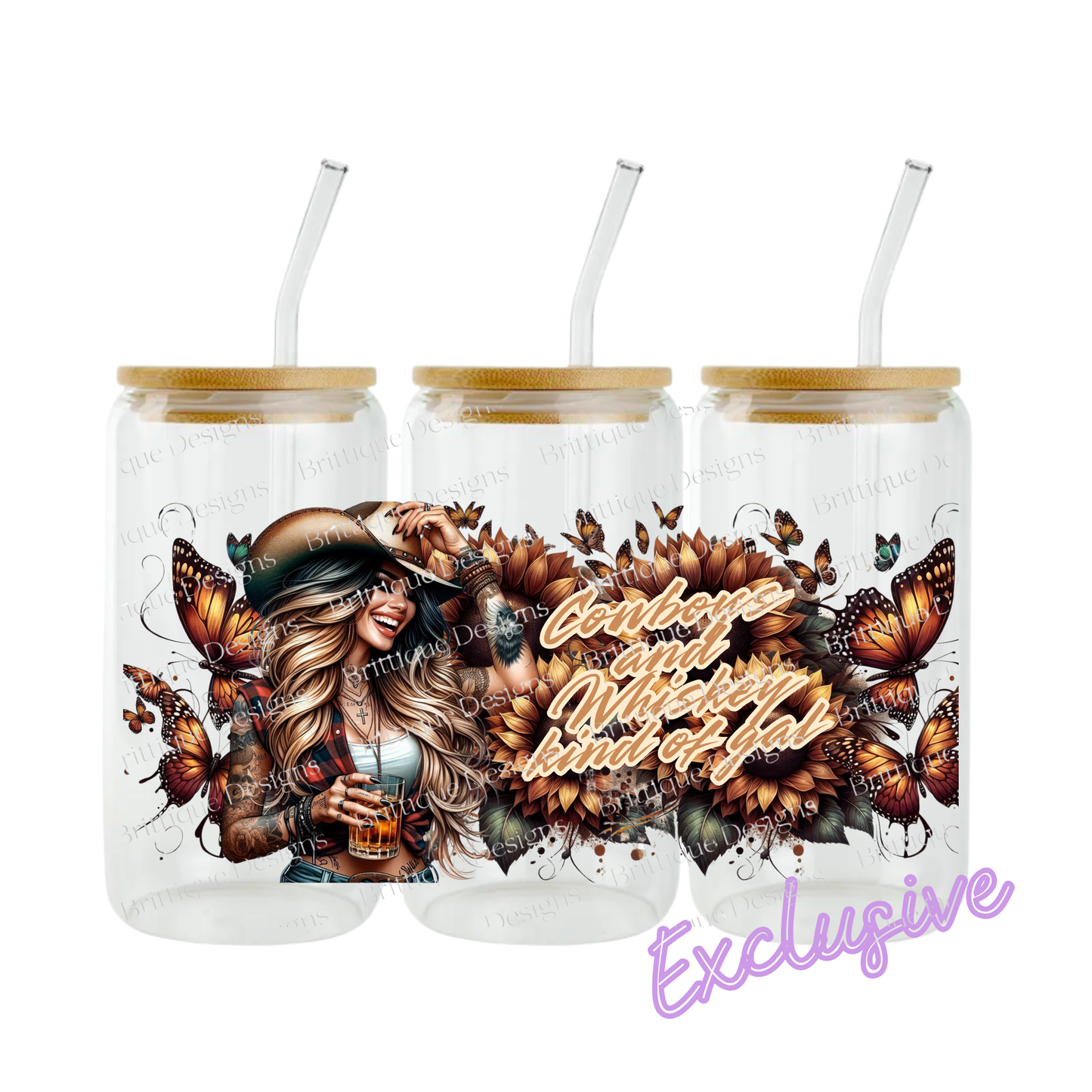 Cowboys & Whiskey | 16oz UV DTF Exclusive