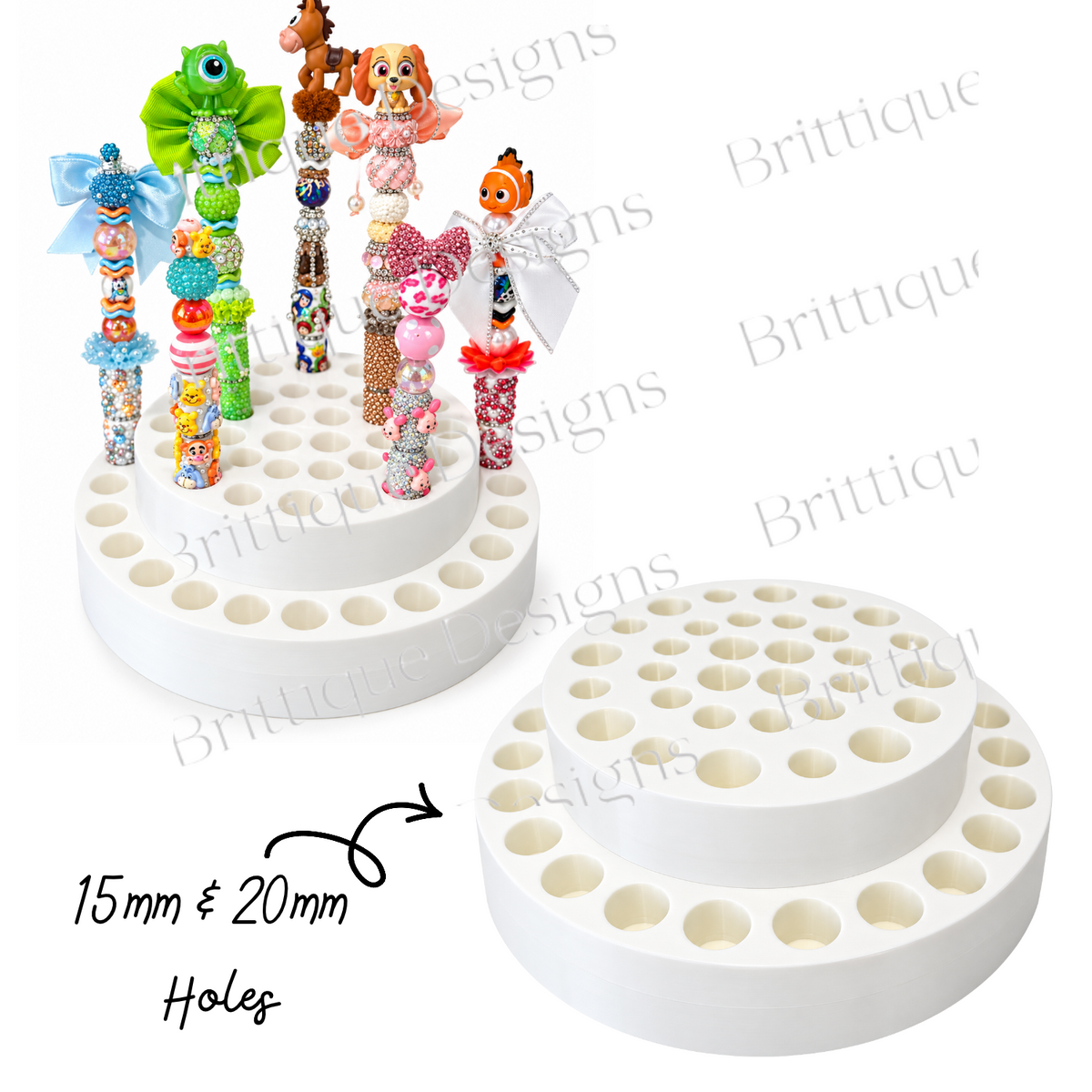 Rotating 2 Tier Pen Display Holder
