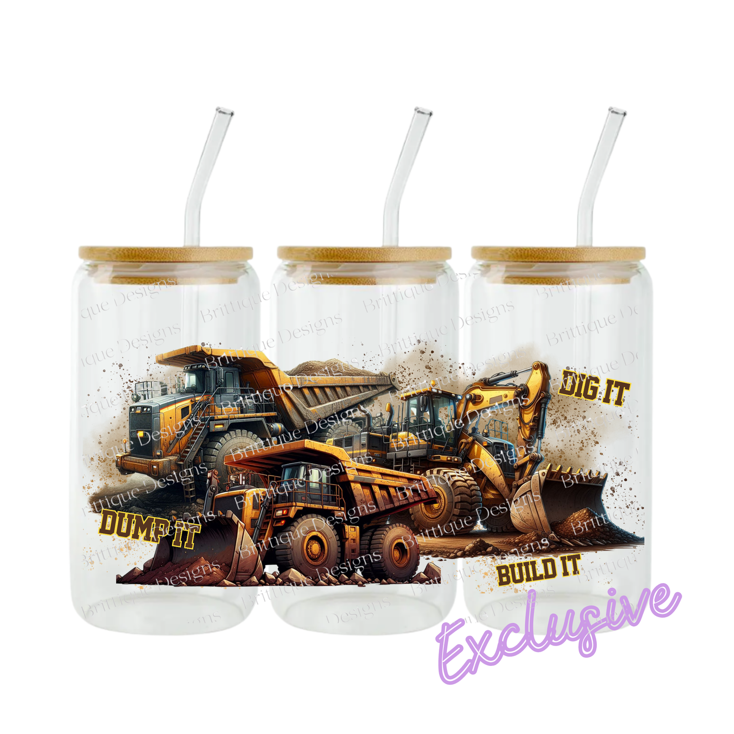 Construction Machines | 16oz UV DTF Exclusive