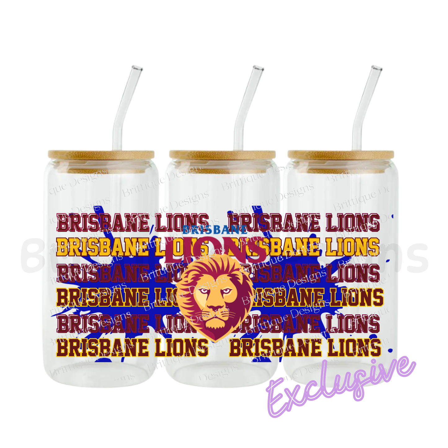 Brisbane Lions | AFL Football | 16oz UV DTF Exclusive