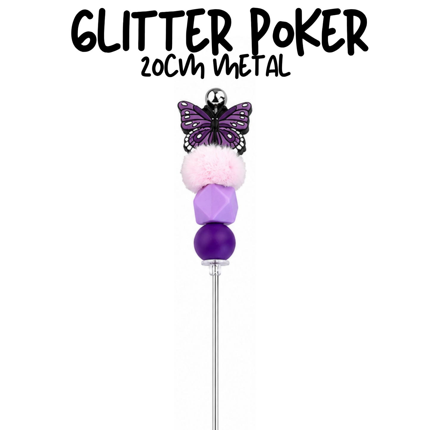 Purple Butterfly | 8" Glitter Poker