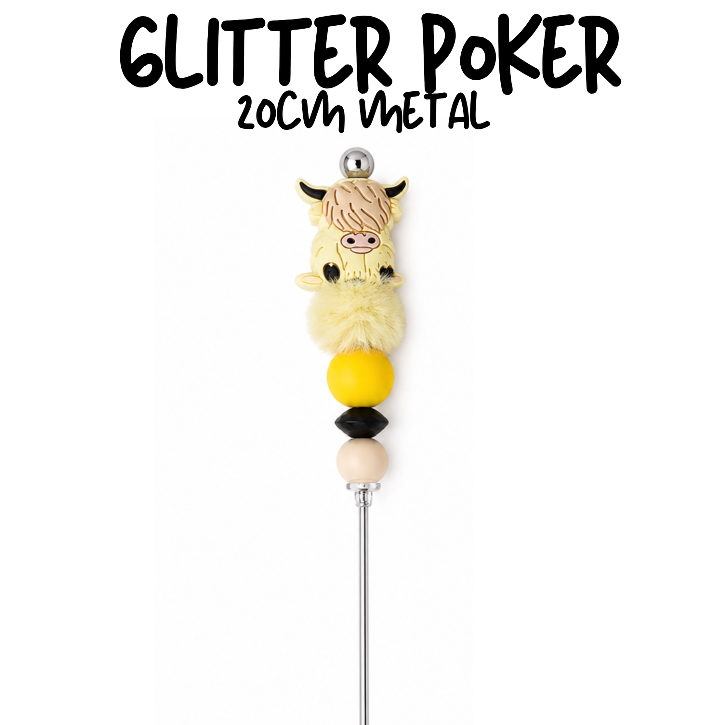 Yellow Highland | 8" Glitter Poker