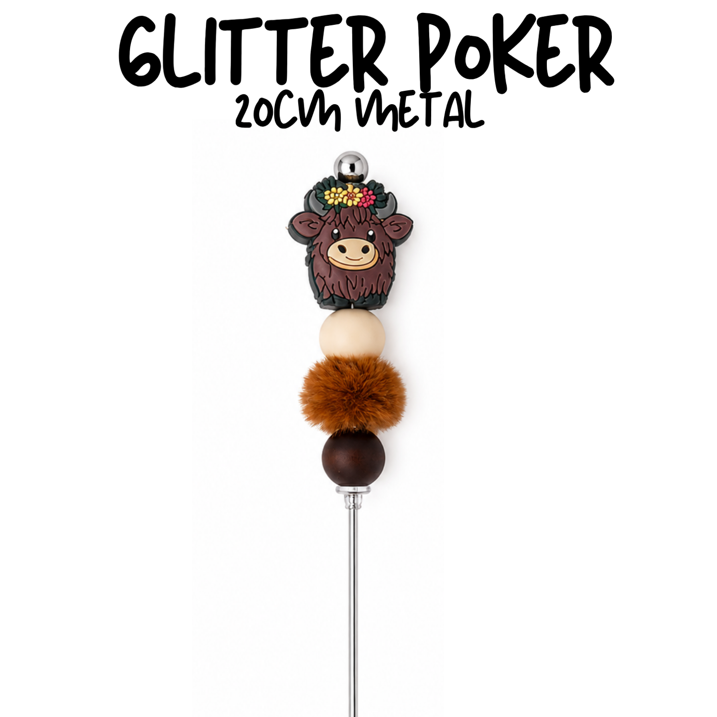 Highland & Sunflower | 8" Glitter Poker