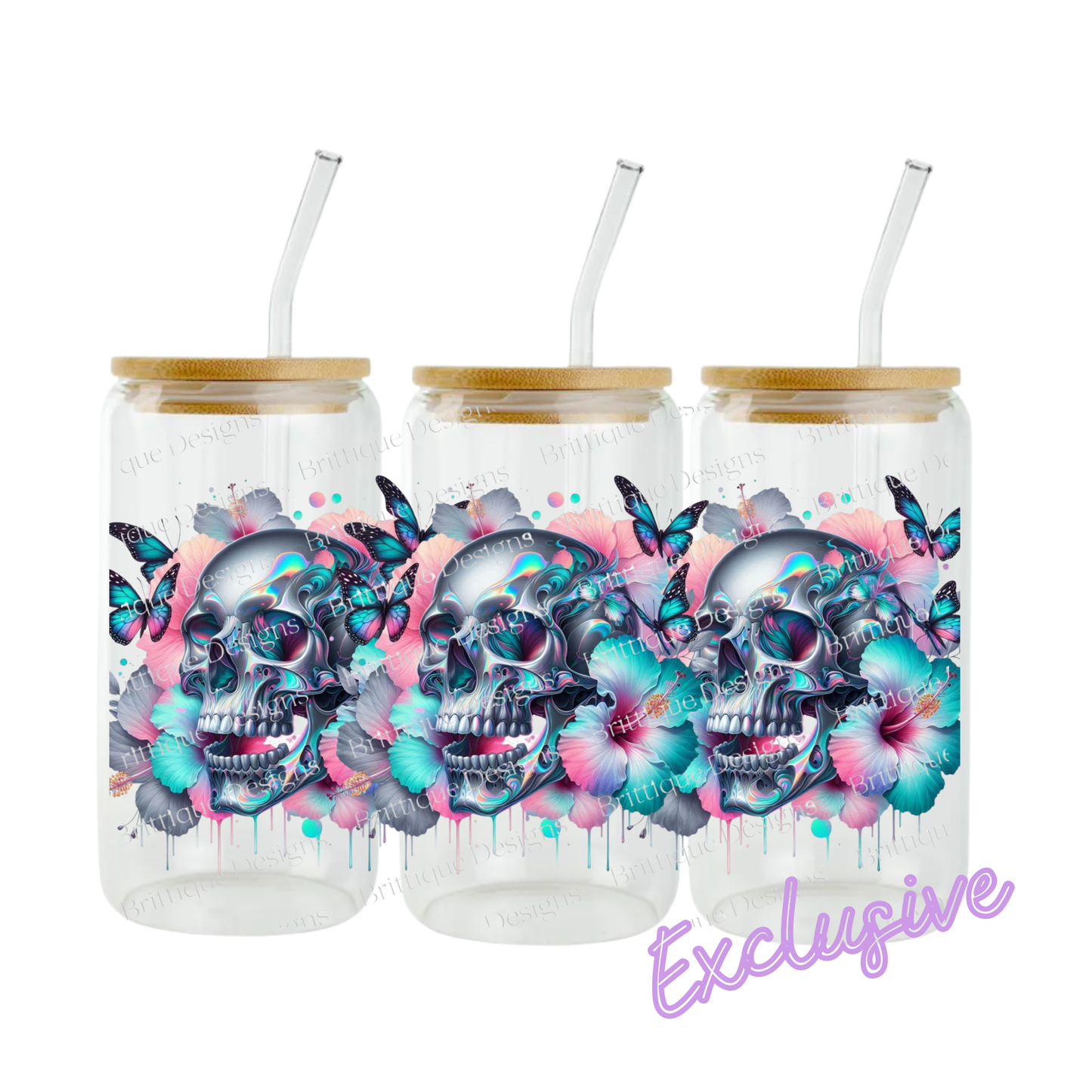 Floral Skulls | 16oz UV DTF Exclusive