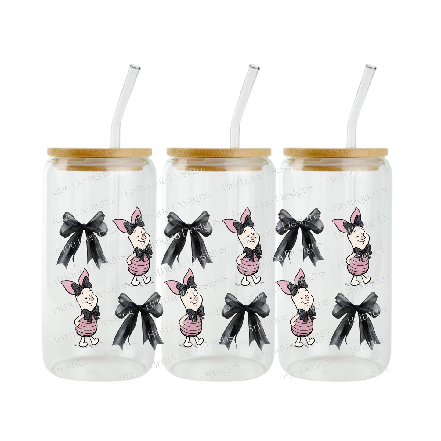 P1gl3t & Bows | 16oz Double Sided UV DTF | #452