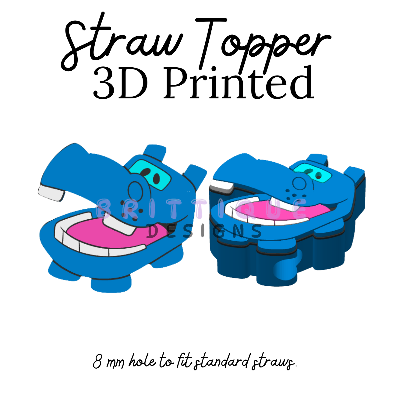 Straw Toppers | 3D Printed | 8mm Hole