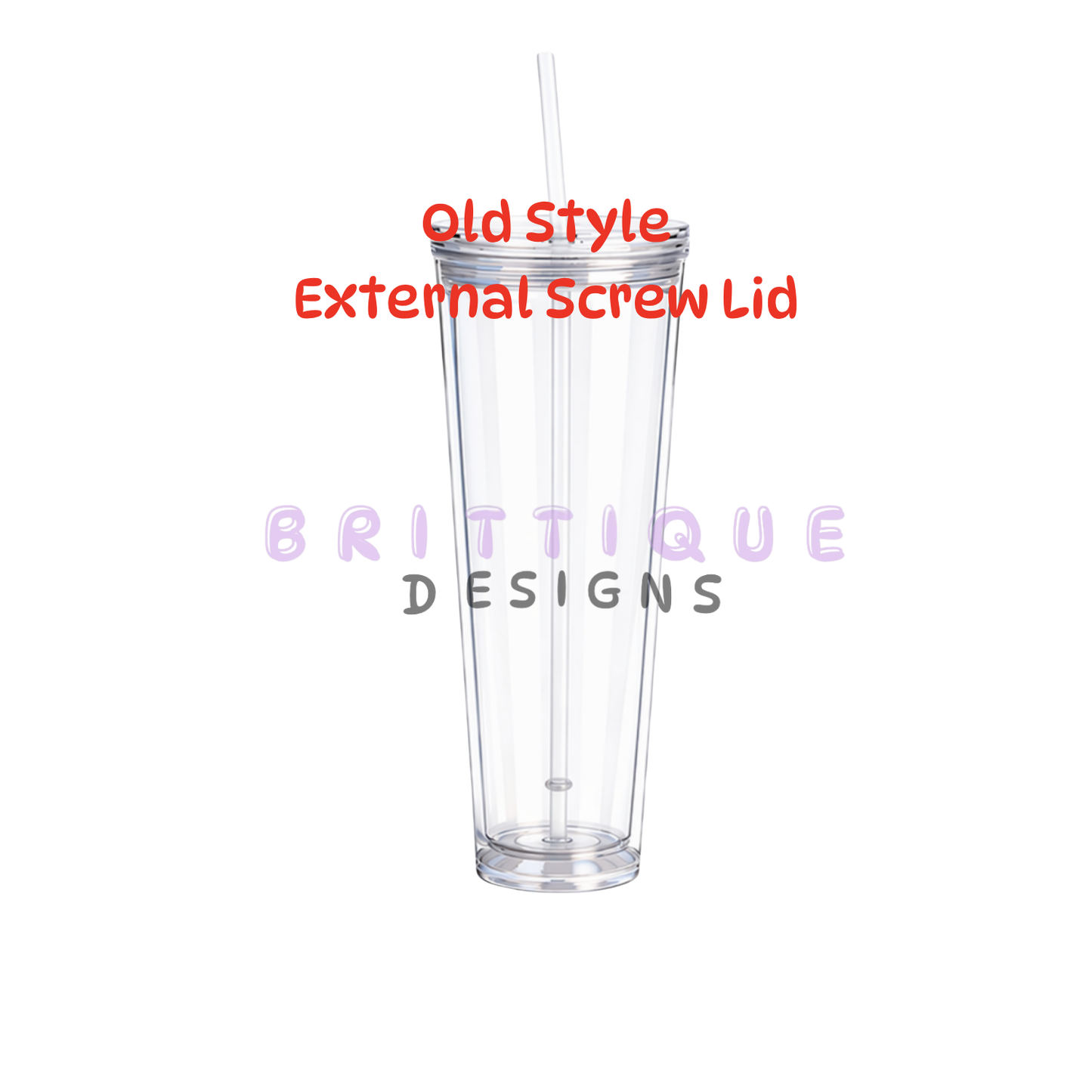 24oz Acrylic Flat Top Snow Globe Tumbler Blank – Old Style | Seconds & Samples