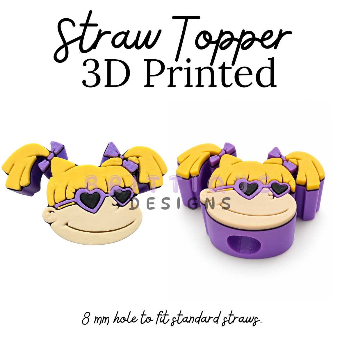 Straw Toppers | 3D Printed | 8mm Hole