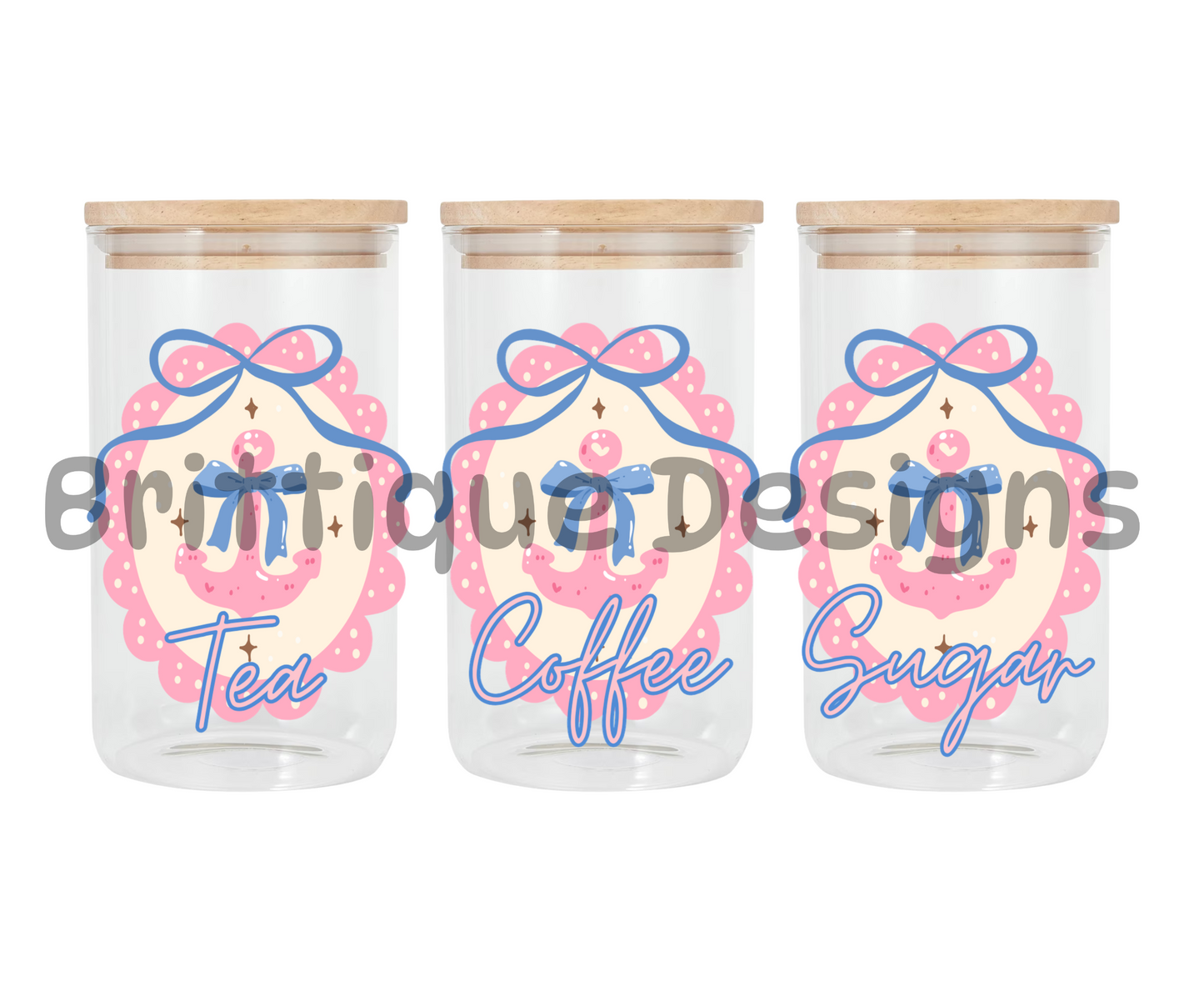 Cute Anchor | Canister Decal | 16oz Double Sided UV DTF | #395