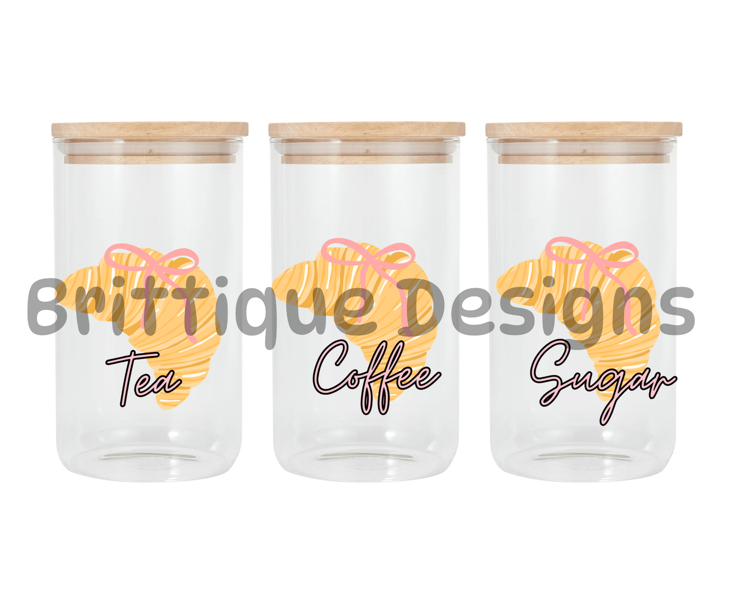 Croissant | Canister Decal | 16oz Double Sided UV DTF | #396
