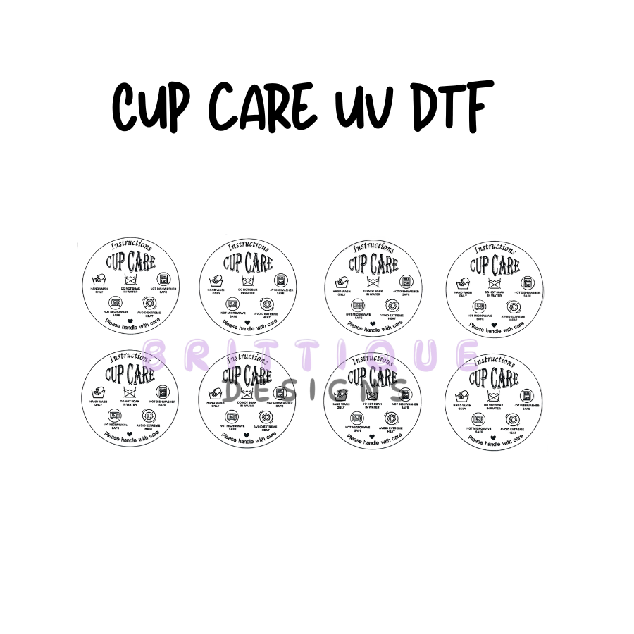 Cup Care UV DTF Bottoms x8
