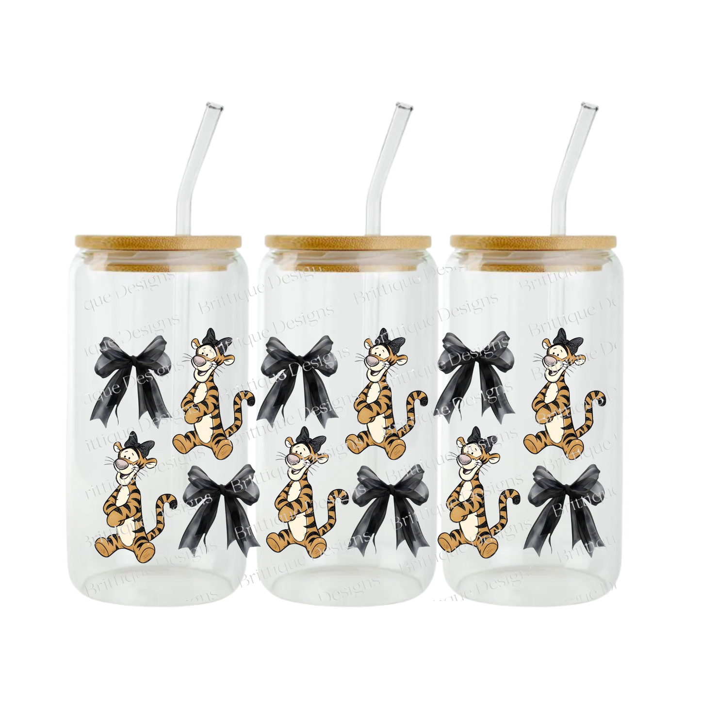 T1gg3r & Bows | 16oz Double Sided UV DTF | #451