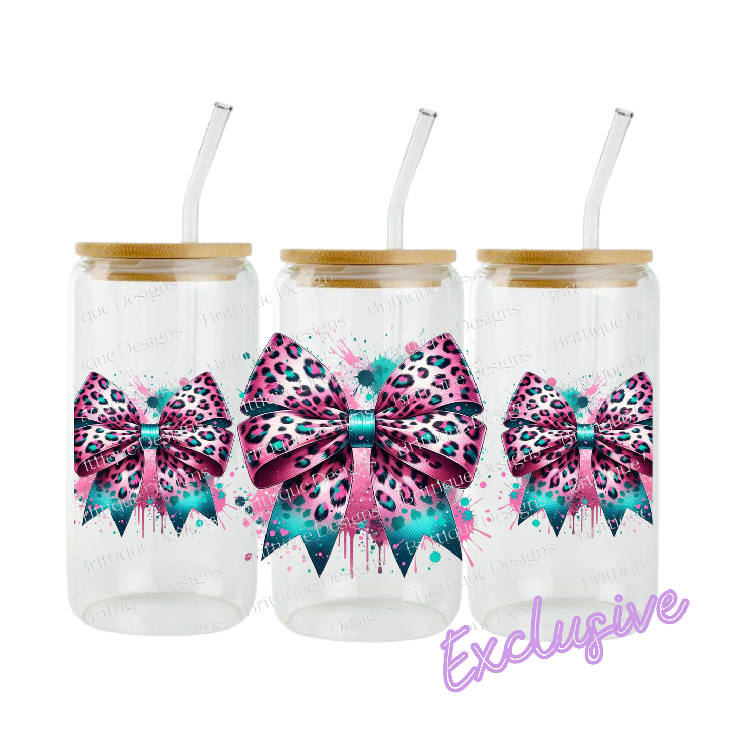 Leopard Print Bows | 16oz UV DTF Exclusive