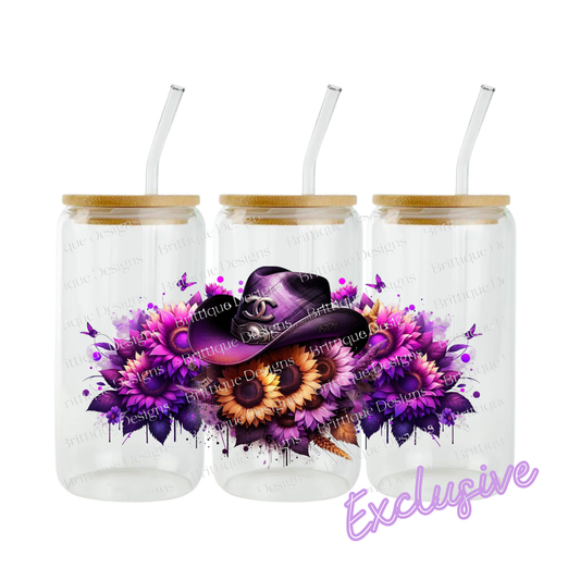Ch4nel Purple Cowboy Hat | 16oz UV DTF Exclusive