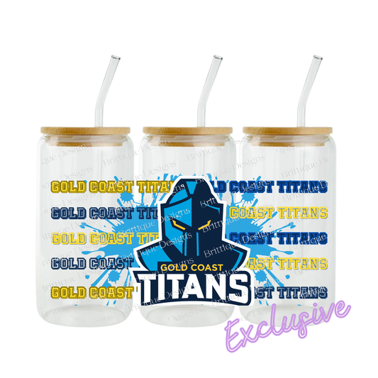 Gold Coast Titans | NRL Football | 16oz UV DTF Exclusive