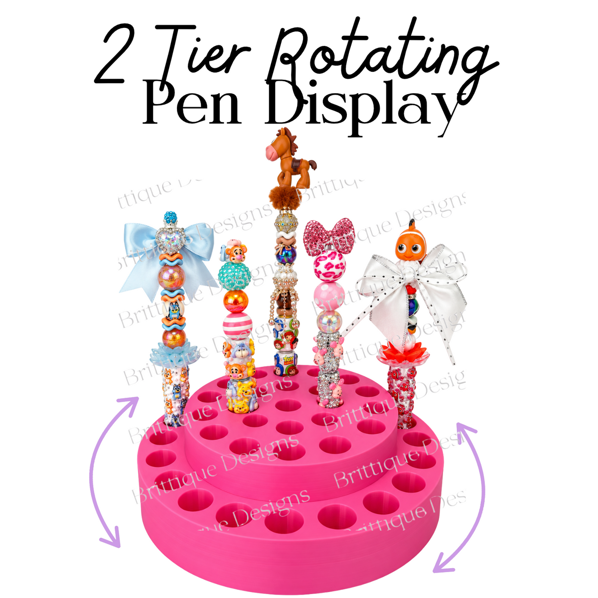 Rotating 2 Tier Pen Display Holder