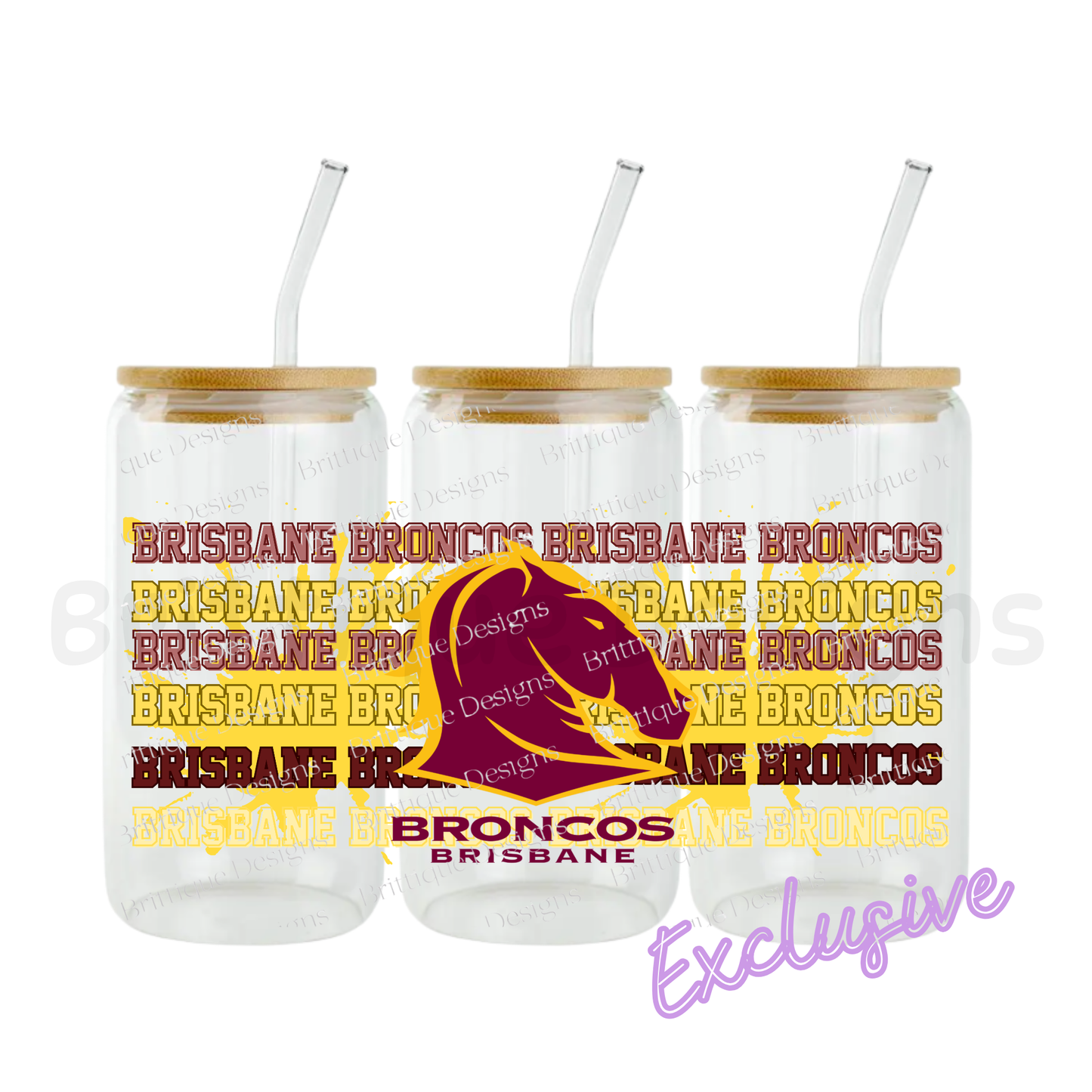 Brisbane Broncos | NRL Football | 16oz UV DTF Exclusive