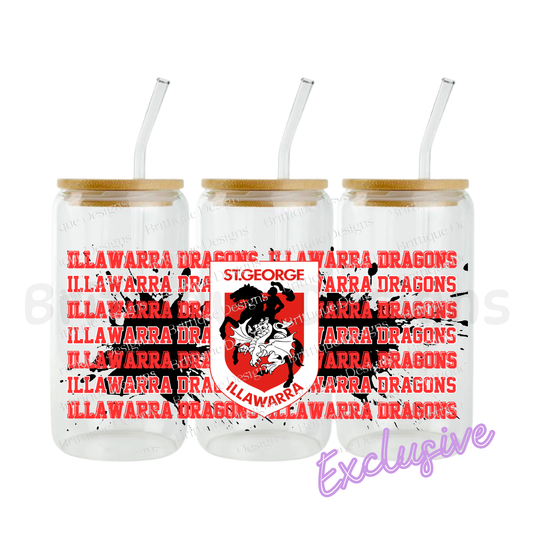 St. George Dragons | NRL Football | 16oz UV DTF Exclusive