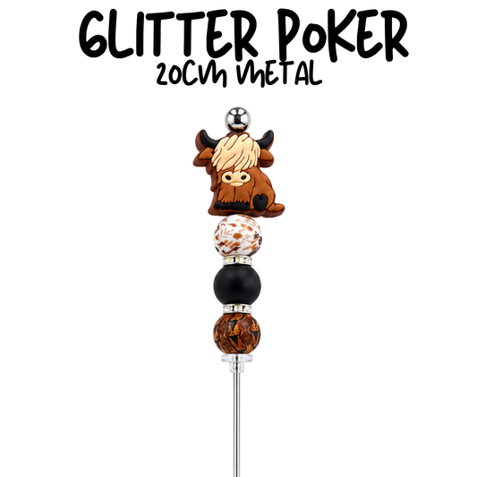 Brown Highland | 8" Glitter Poker