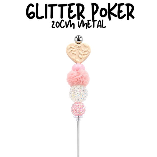 Beige Heart | 8" Glitter Poker