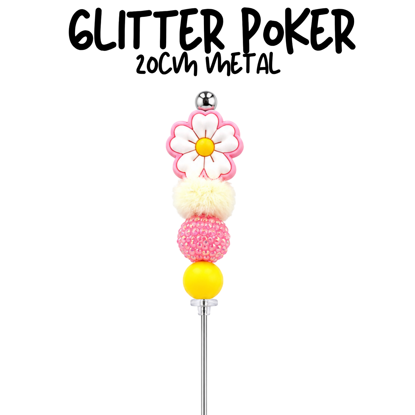 Pink Flower | 8" Glitter Poker