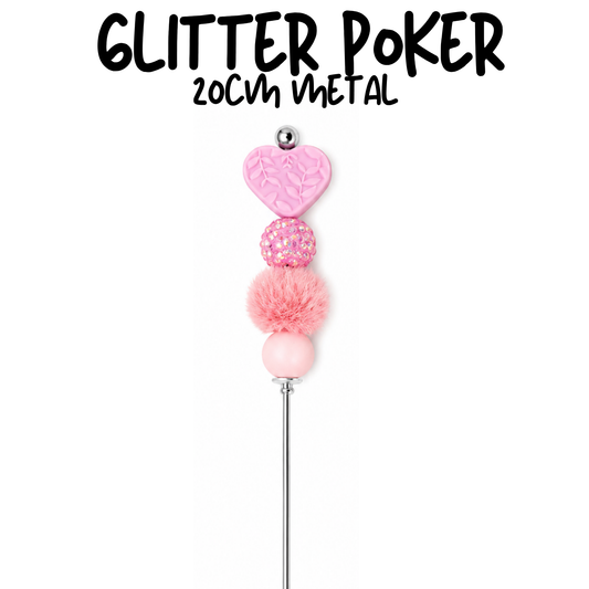 Pink Heart | 8" Glitter Poker