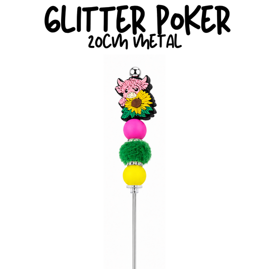 Highland & Sunflower | 8" Glitter Poker