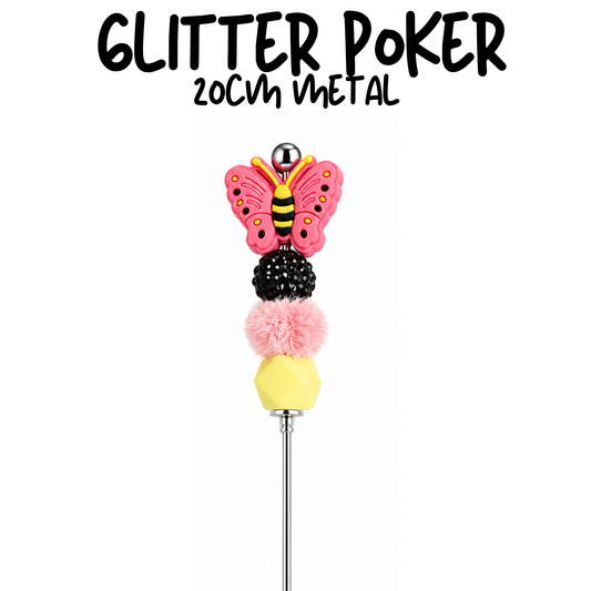 Pink Butterfly | 8" Glitter Poker