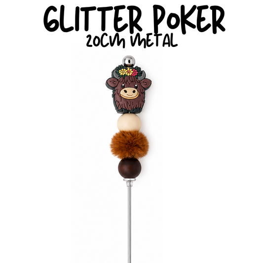 Highland & Sunflower | 8" Glitter Poker