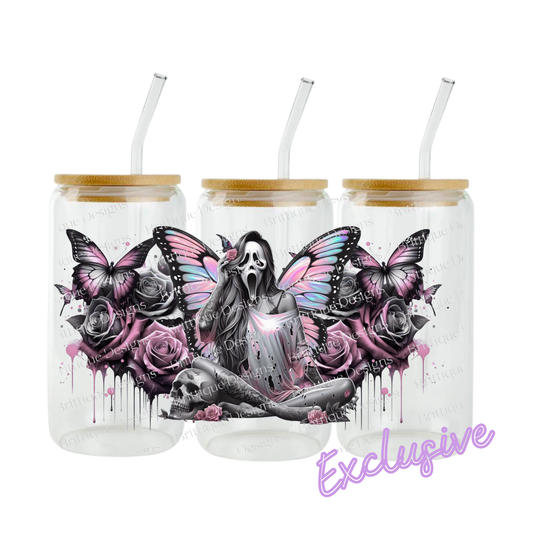 Butterfly Ghost Face | 16oz UV DTF Exclusive