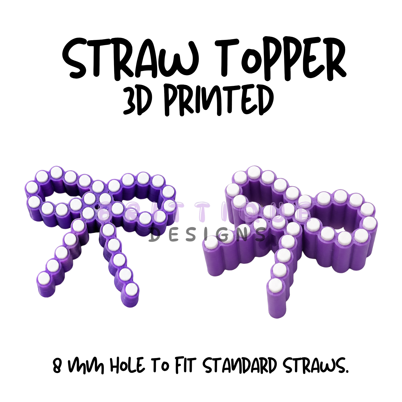 Straw Toppers | 3D Printed | 8mm Hole