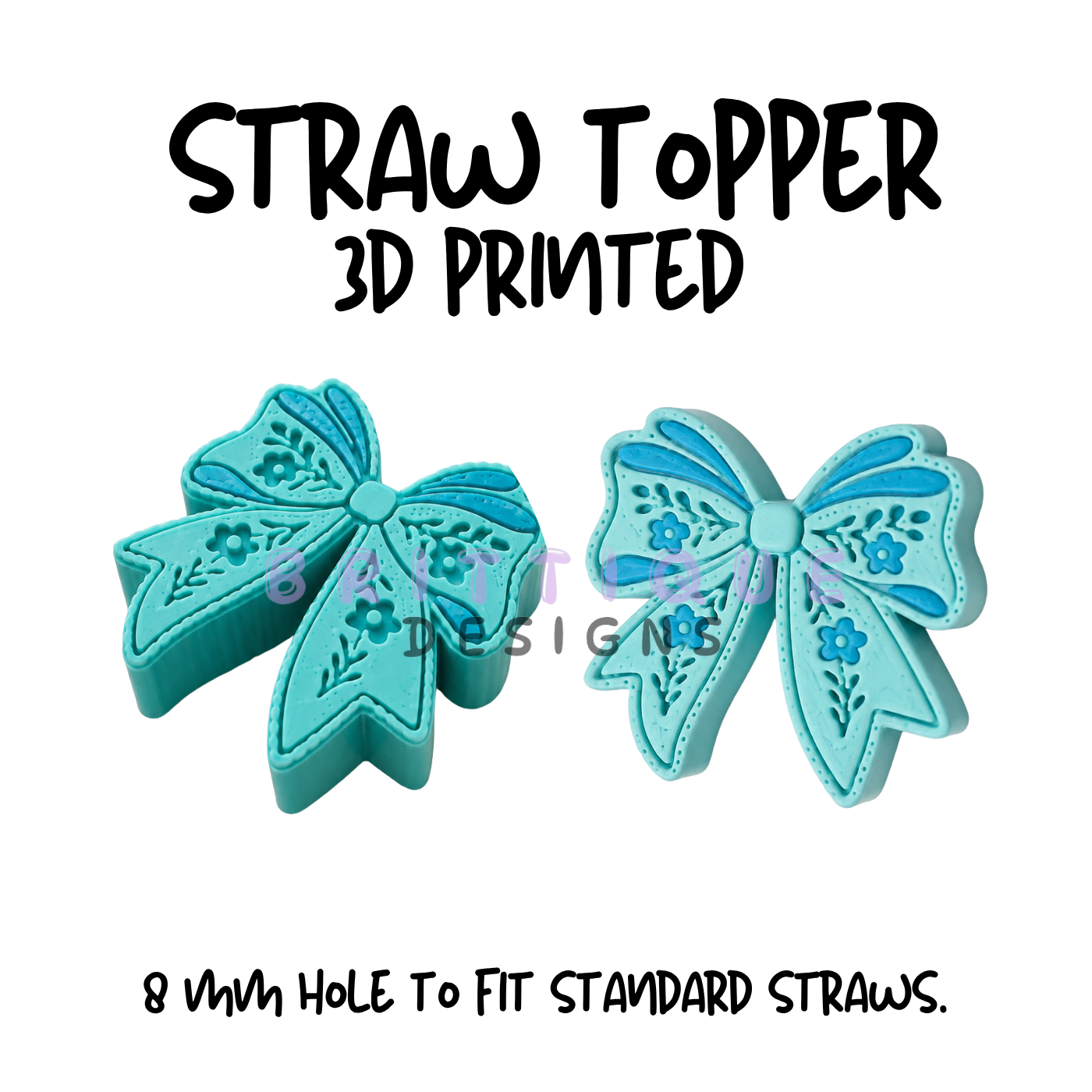 Straw Toppers | 3D Printed | 8mm Hole