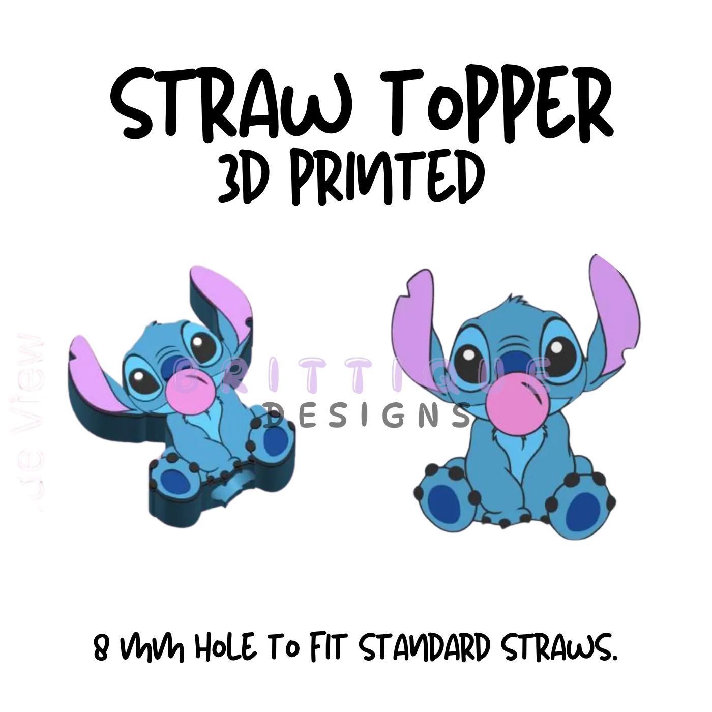 Straw Toppers | 3D Printed | 8mm Hole