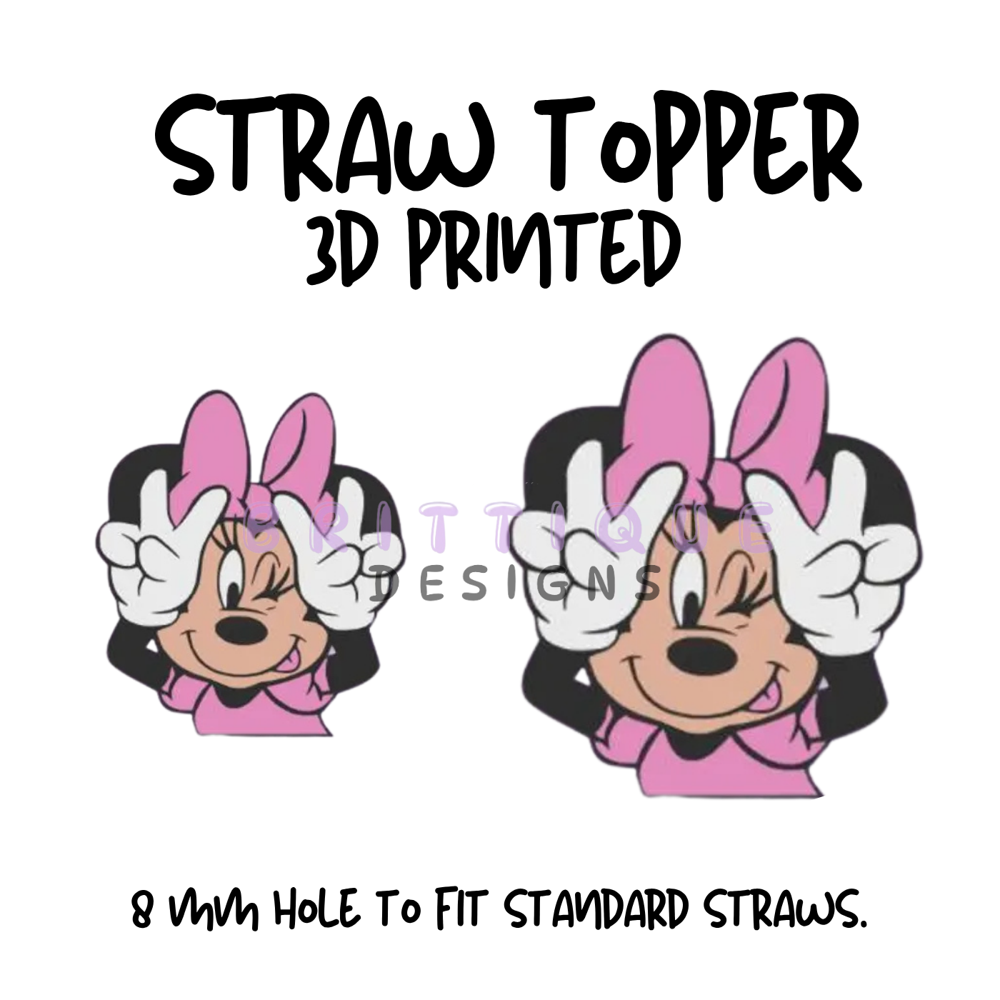 Straw Toppers | 3D Printed | 8mm Hole