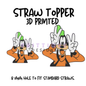 Straw Toppers | 3D Printed | 8mm Hole