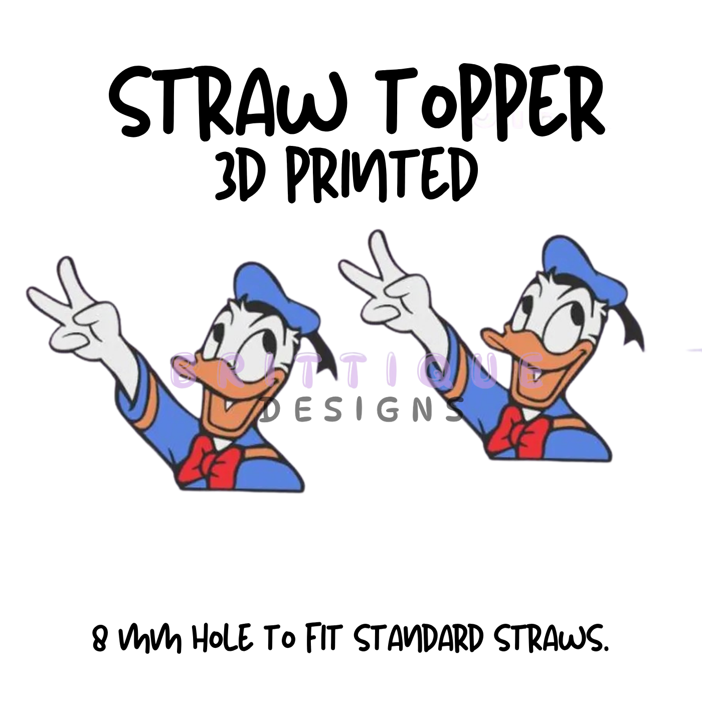Straw Toppers | 3D Printed | 8mm Hole