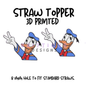 Straw Toppers | 3D Printed | 8mm Hole