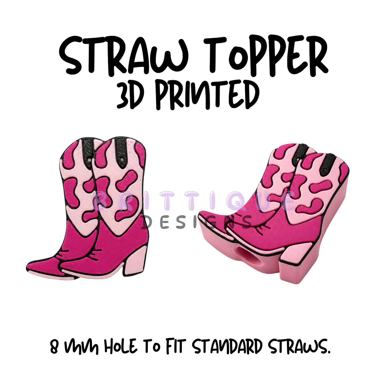 Straw Toppers | 3D Printed | 8mm Hole