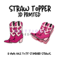 Straw Toppers | 3D Printed | 8mm Hole