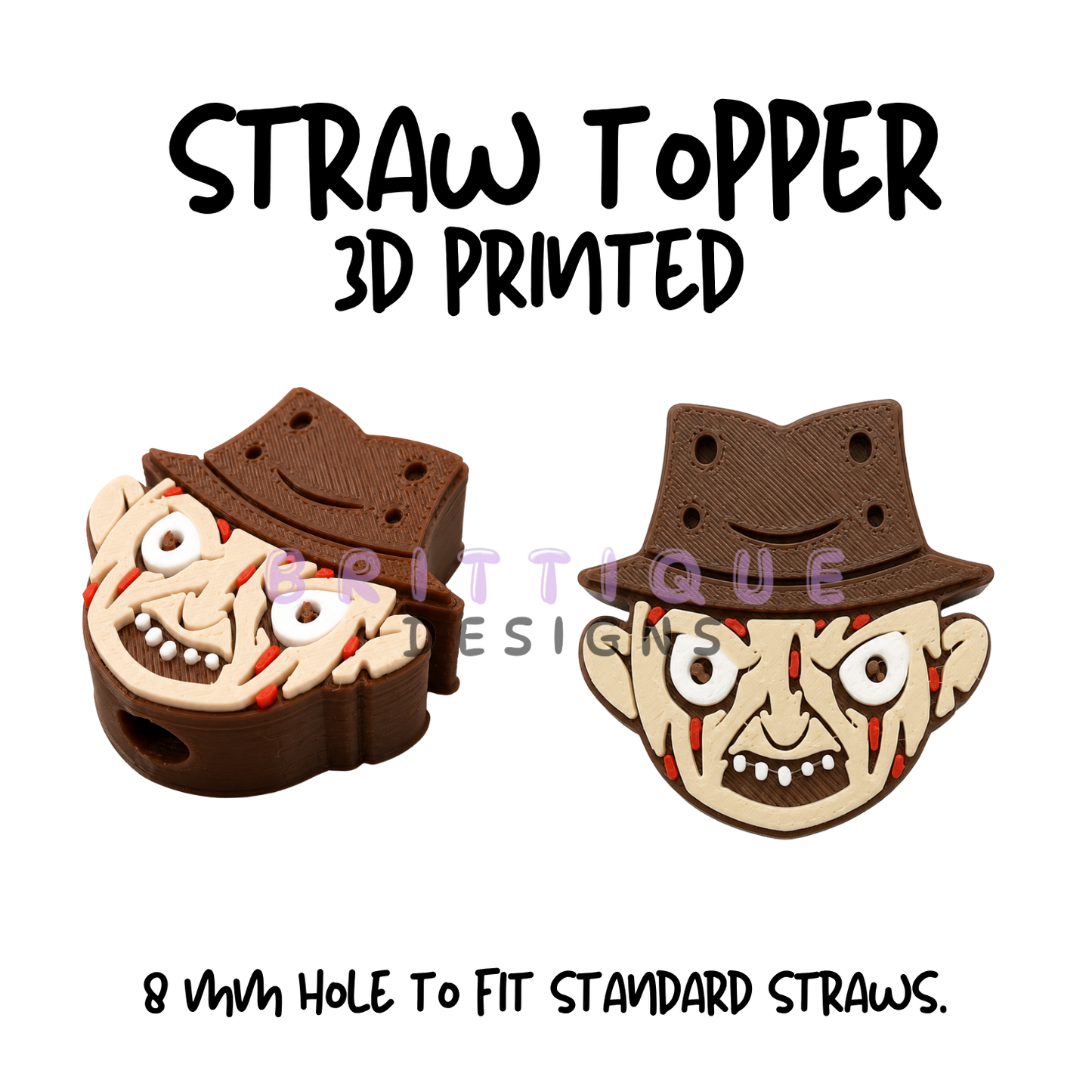 Straw Toppers | 3D Printed | 8mm Hole