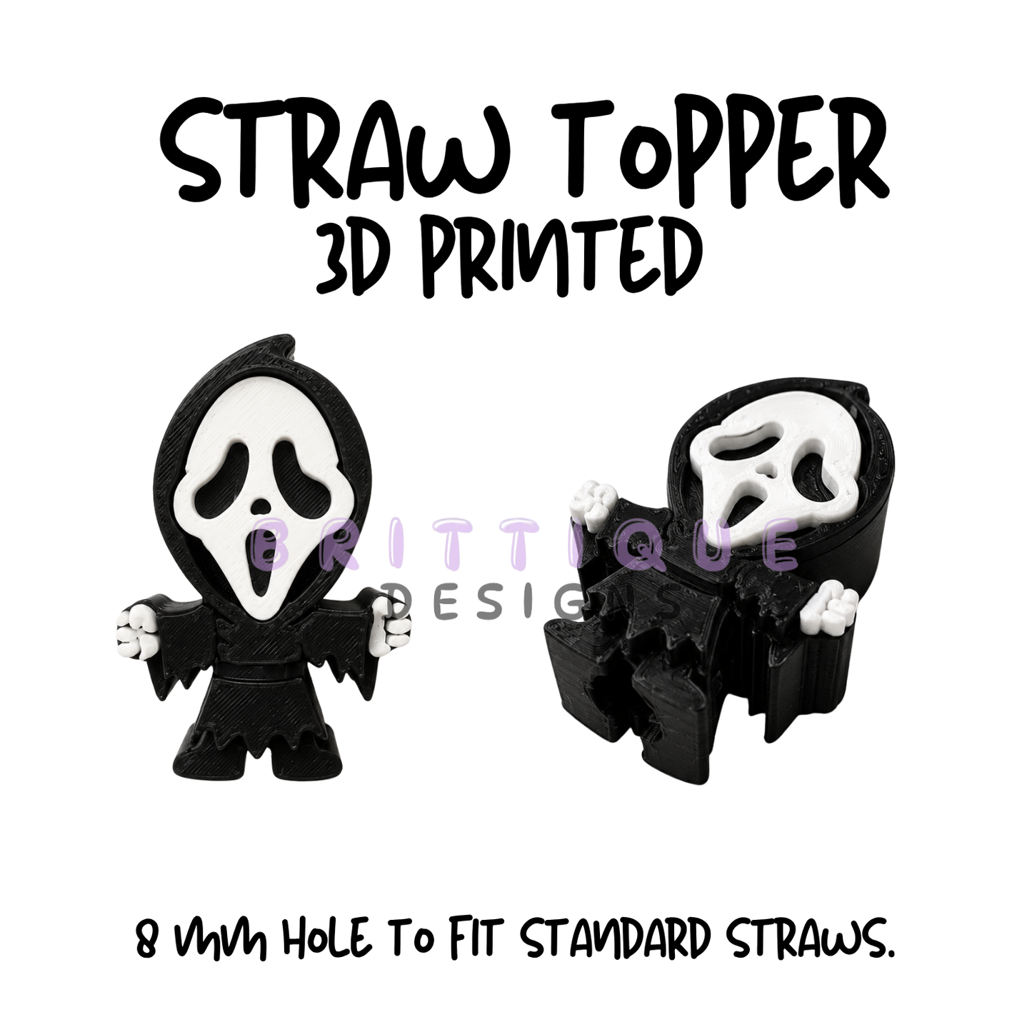 Straw Toppers | 3D Printed | 8mm Hole