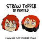 Straw Toppers | 3D Printed | 8mm Hole