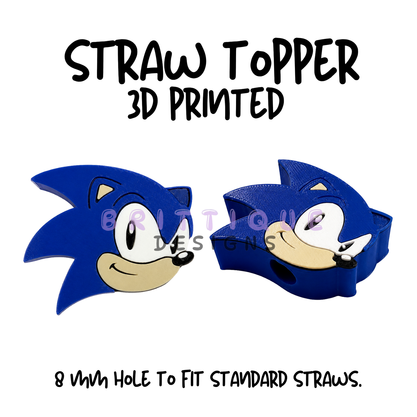 Straw Toppers | 3D Printed | 8mm Hole