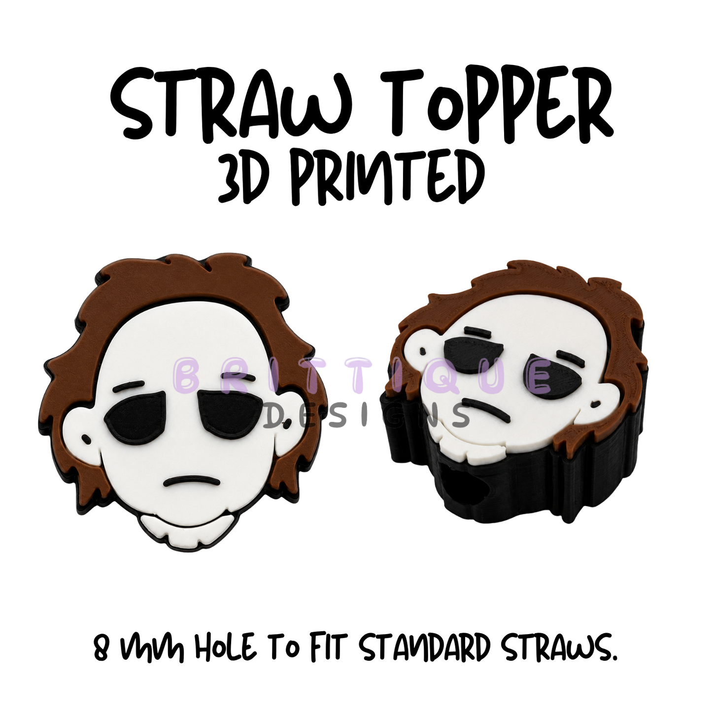 Straw Toppers | 3D Printed | 8mm Hole