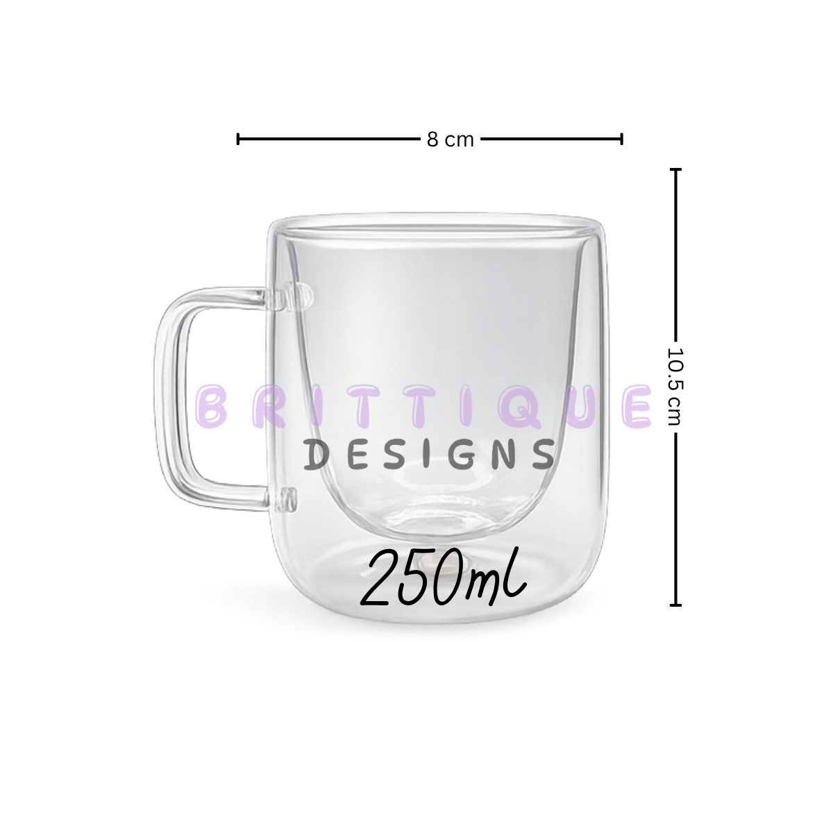 Glass Snowglobe Mug Blank | Hot & Cold Friendly | Square Handle