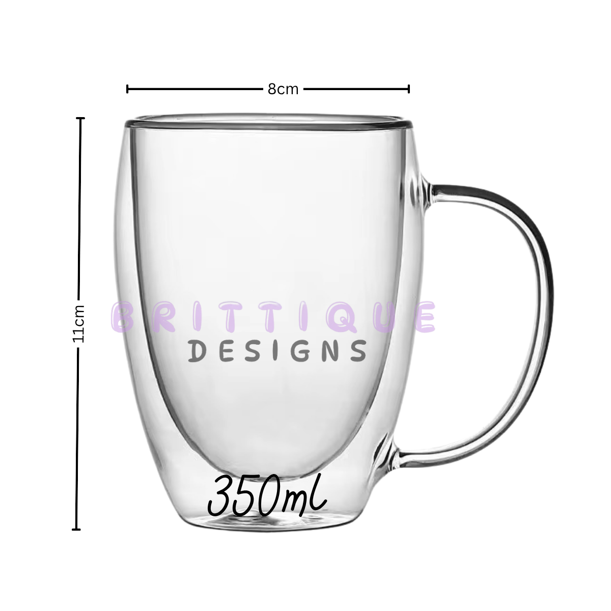 Glass Snowglobe Mug Blank | Hot & Cold Friendly | Round Handle