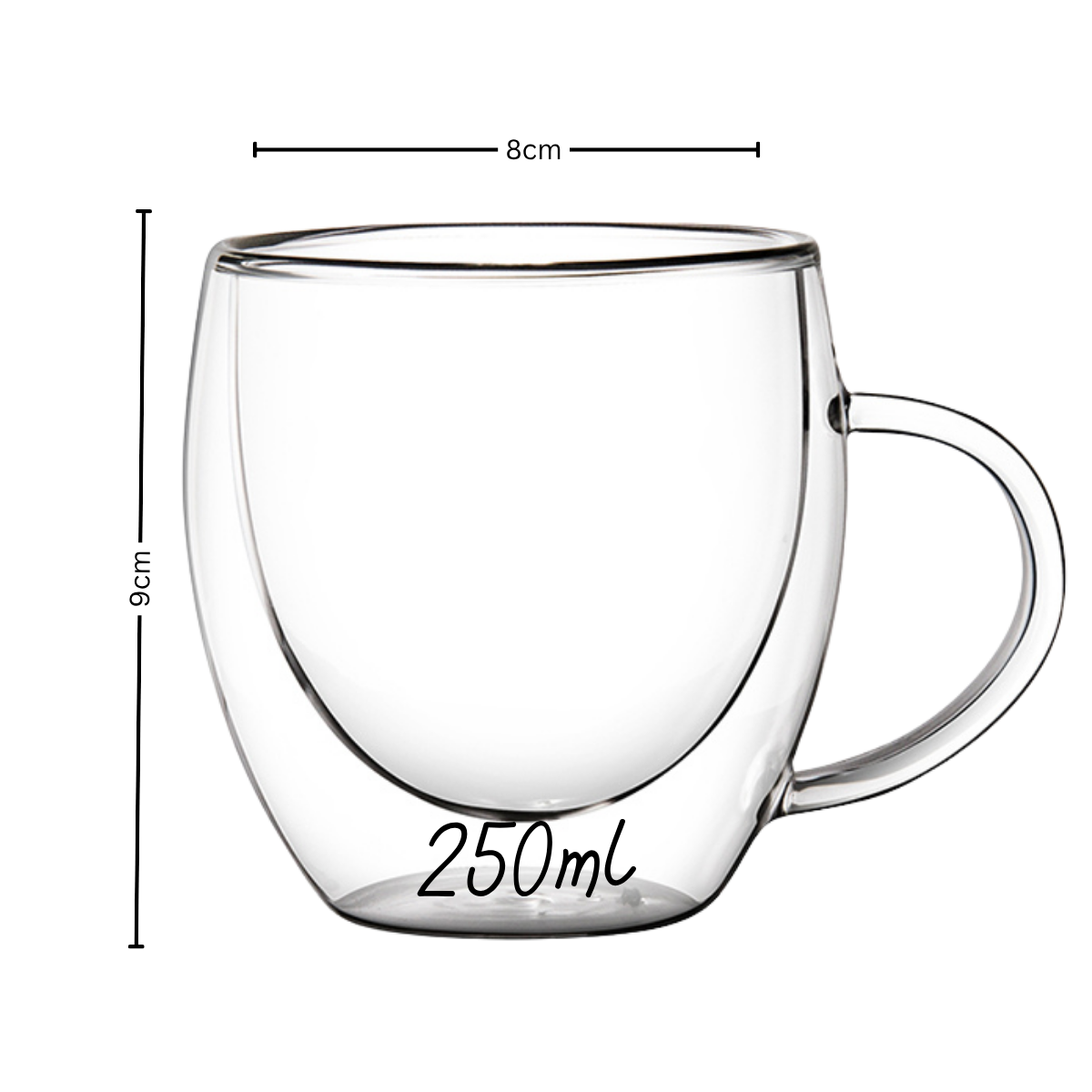 Glass Snowglobe Mug Blank | Hot & Cold Friendly | Round Handle
