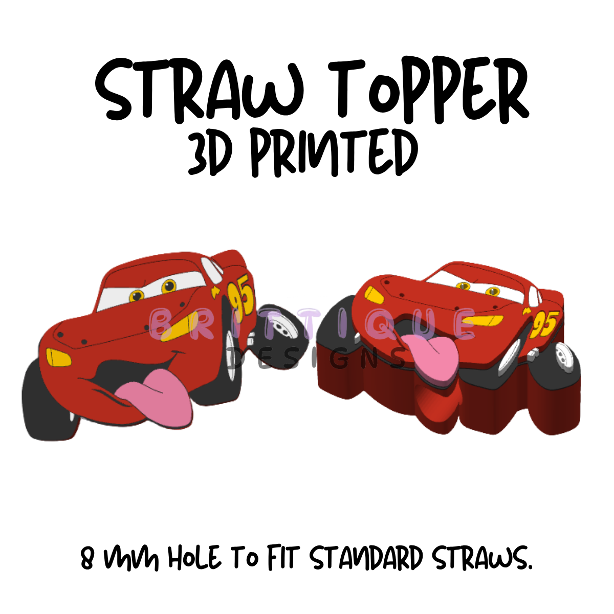 Straw Toppers | 3D Printed | 8mm Hole